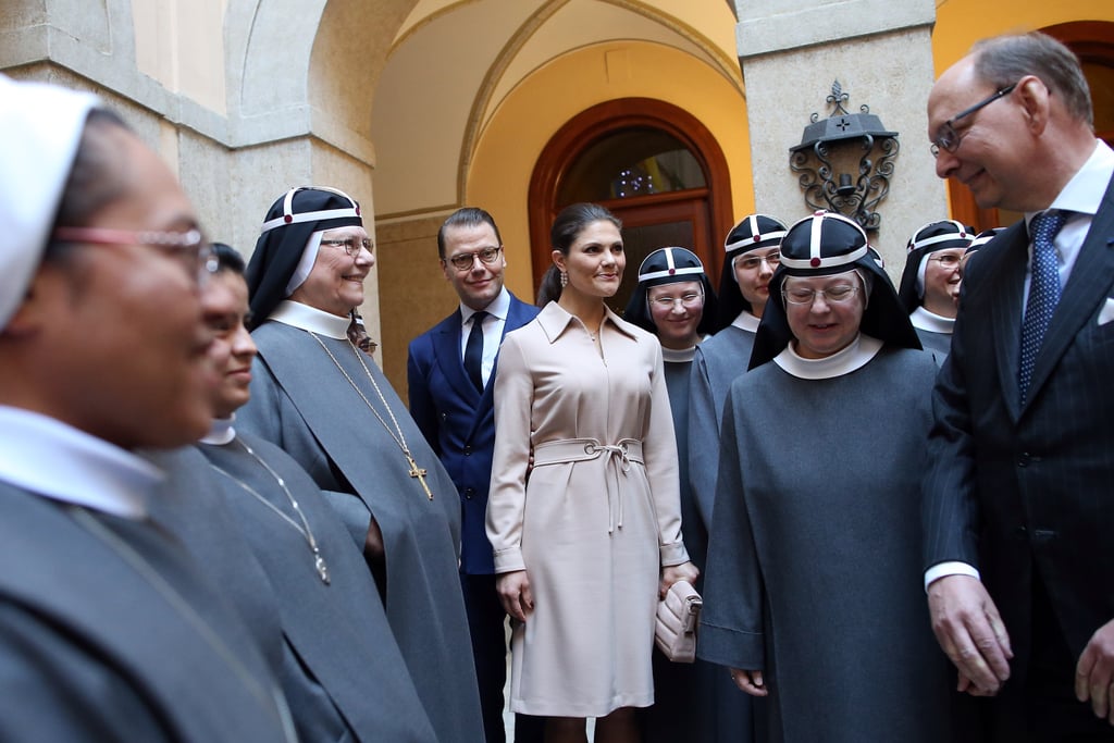 Princess Victoria Stepped Out in a Beige Trench-Like Dress, Complete With a Belt