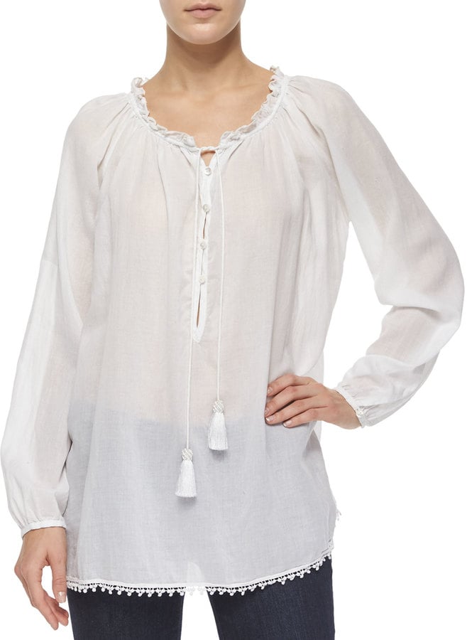 Calypso St. Barth Cece Long-Sleeve Peasant Tunic