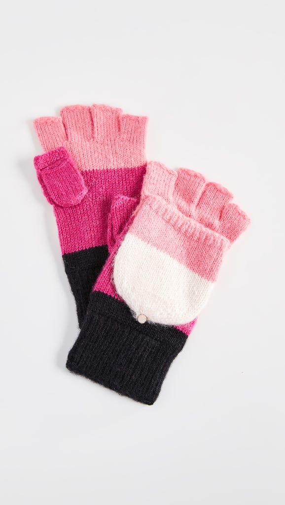 Kate Spade New York Brushed Colourblock Pop Top Mittens