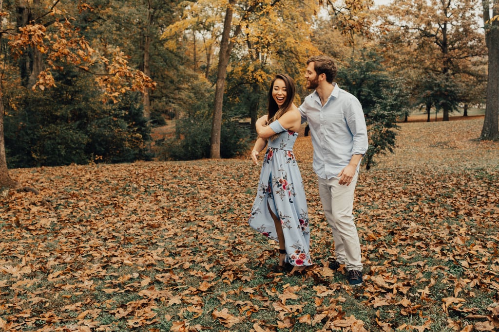 Fall Leaves Engagement Shoot Popsugar Love Sex Photo 3