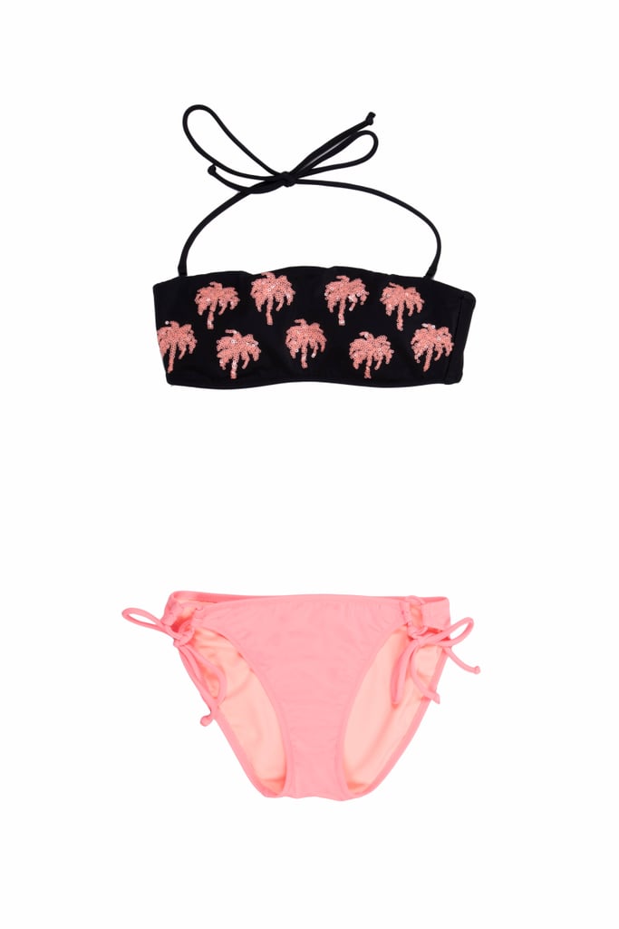The Tropical Sequin Bandeau Top ($49) and Bow Bikini Bottom ($20)
