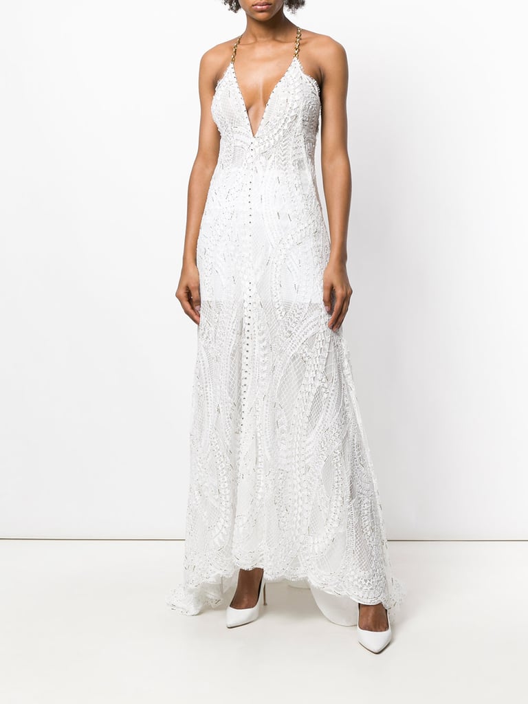 Alessandra Rich Embroidered Plunge Dress