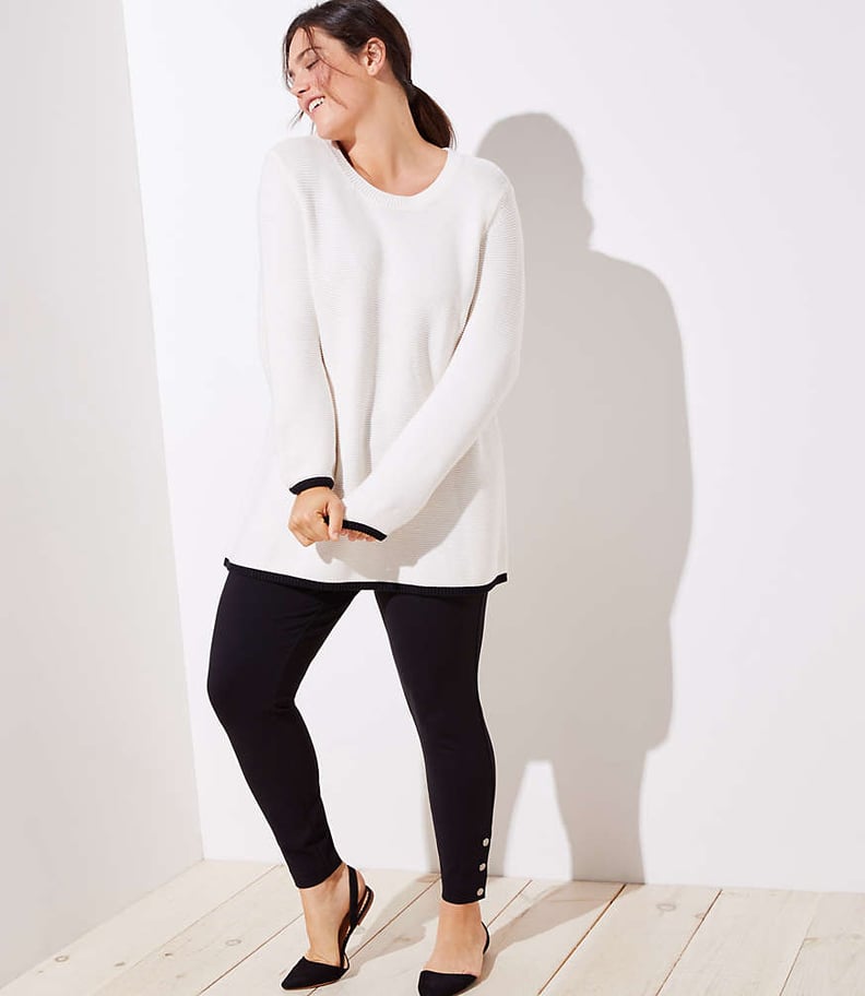 Loft Plus Tipped Swingy Sweater