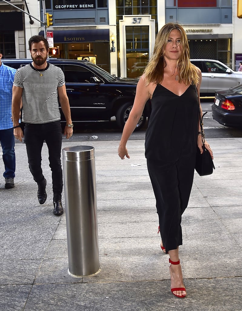 Jen owns a pair of cherry-red heels that made a statement against all-black separates in 2016.