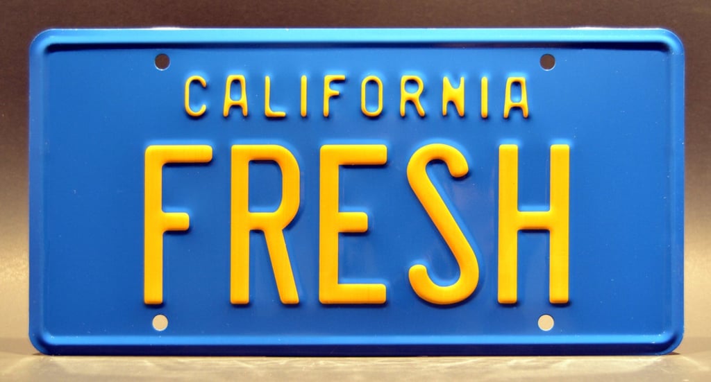 "Fresh" Metal Stamped Replica Prop Licence Plate