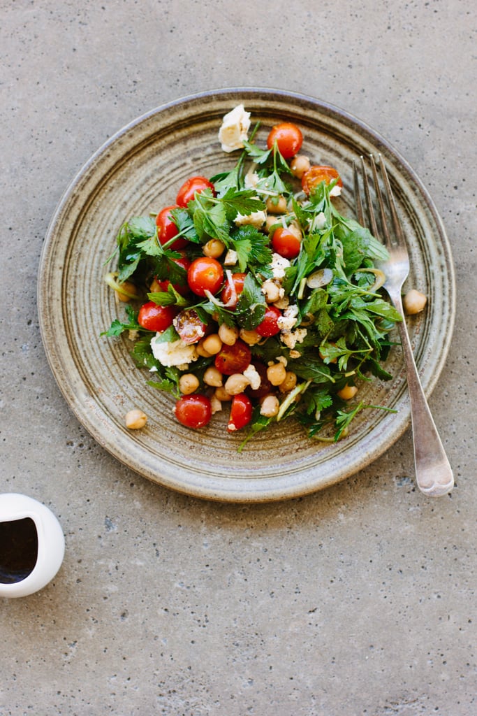 Chickpea, Tomato, and Feta Salad With Pomegranate-Molasses Dressing