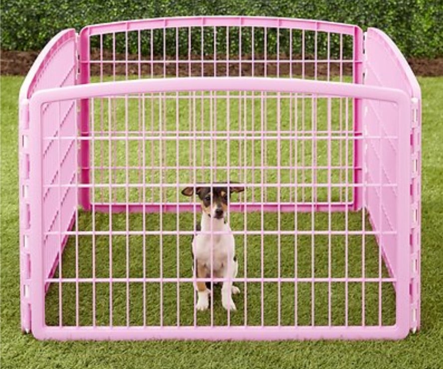 Iris 4-Panel Plastic Exercise Dog Playpen