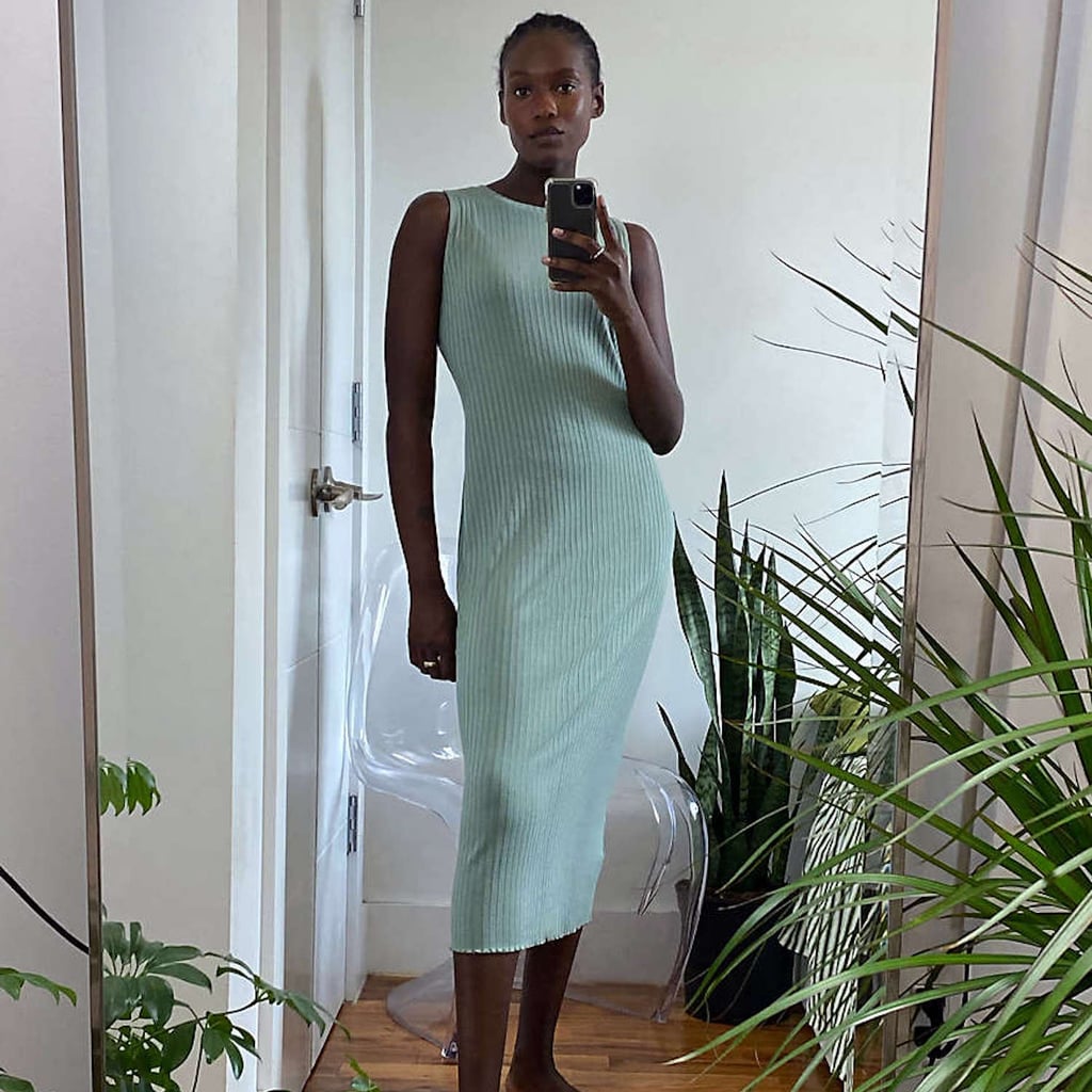 grey ribbed maxi dress