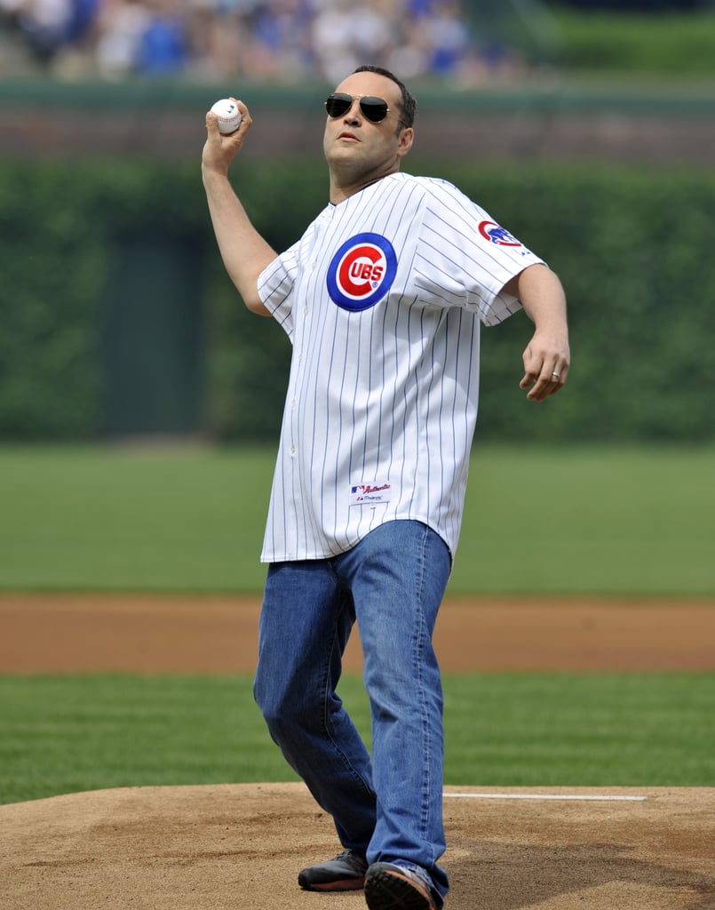 Vince Vaughn took the mound for the Chicago Cubs in June 2011. Stars