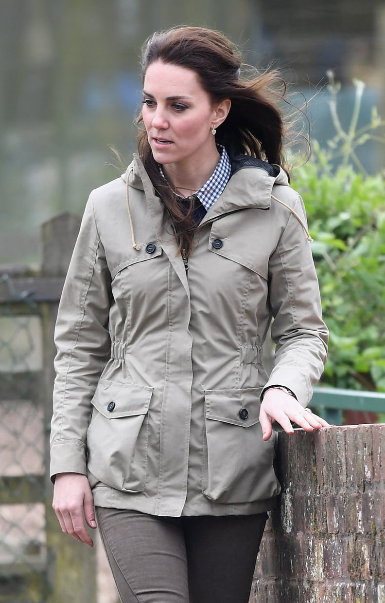 Kate Kept Her Accessories Simple With a Pair of Drop Heart Earrings