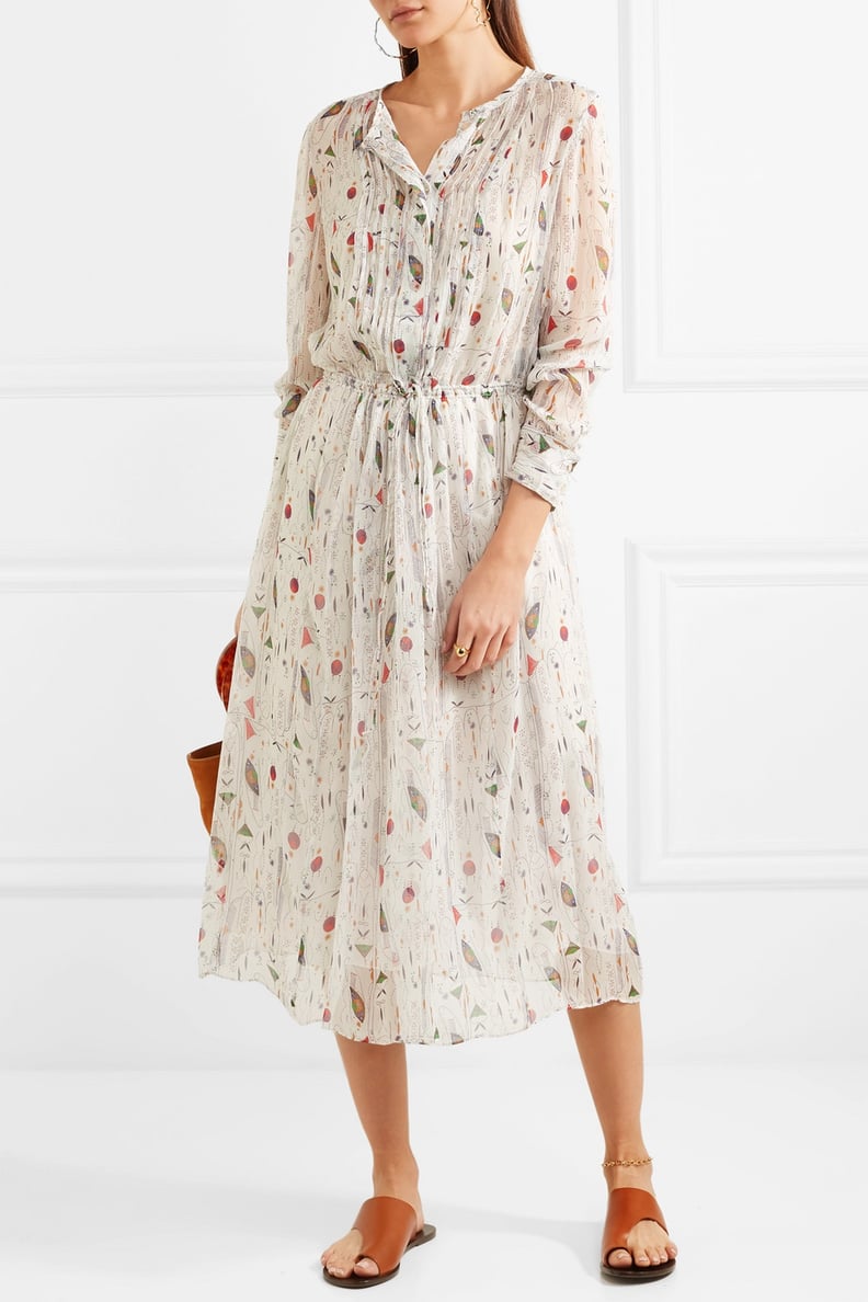 Isabel Marant Étoile Baphir Pleated Printed Silk-Crepon Dress