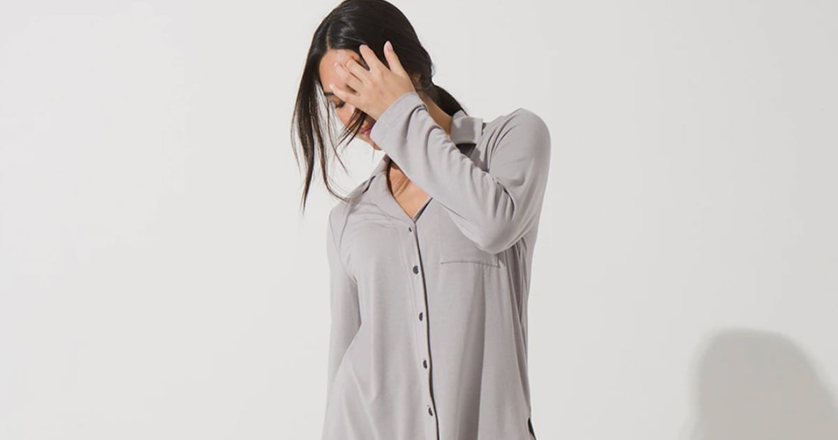 Cool Nights Cap Sleeve Notch Collar Pajama Top  Palm Deep Lake - Soma