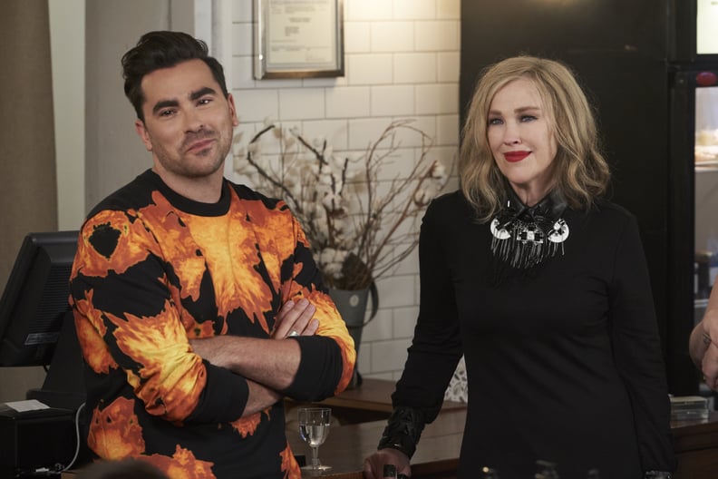 David Rose's Flame-Print Givenchy Sweater on "Schitt's Creek"