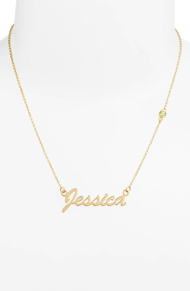Argento Vivo Birthstone & Personalized Nameplate Pendant Necklace