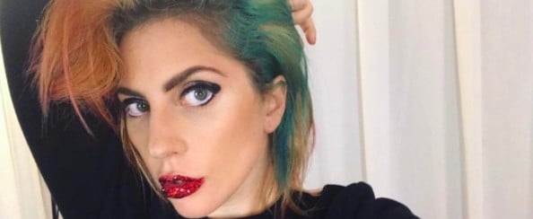 Lady Gaga Orange and Green Hair Color