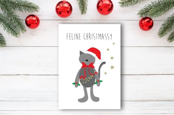 Cat Christmas Card