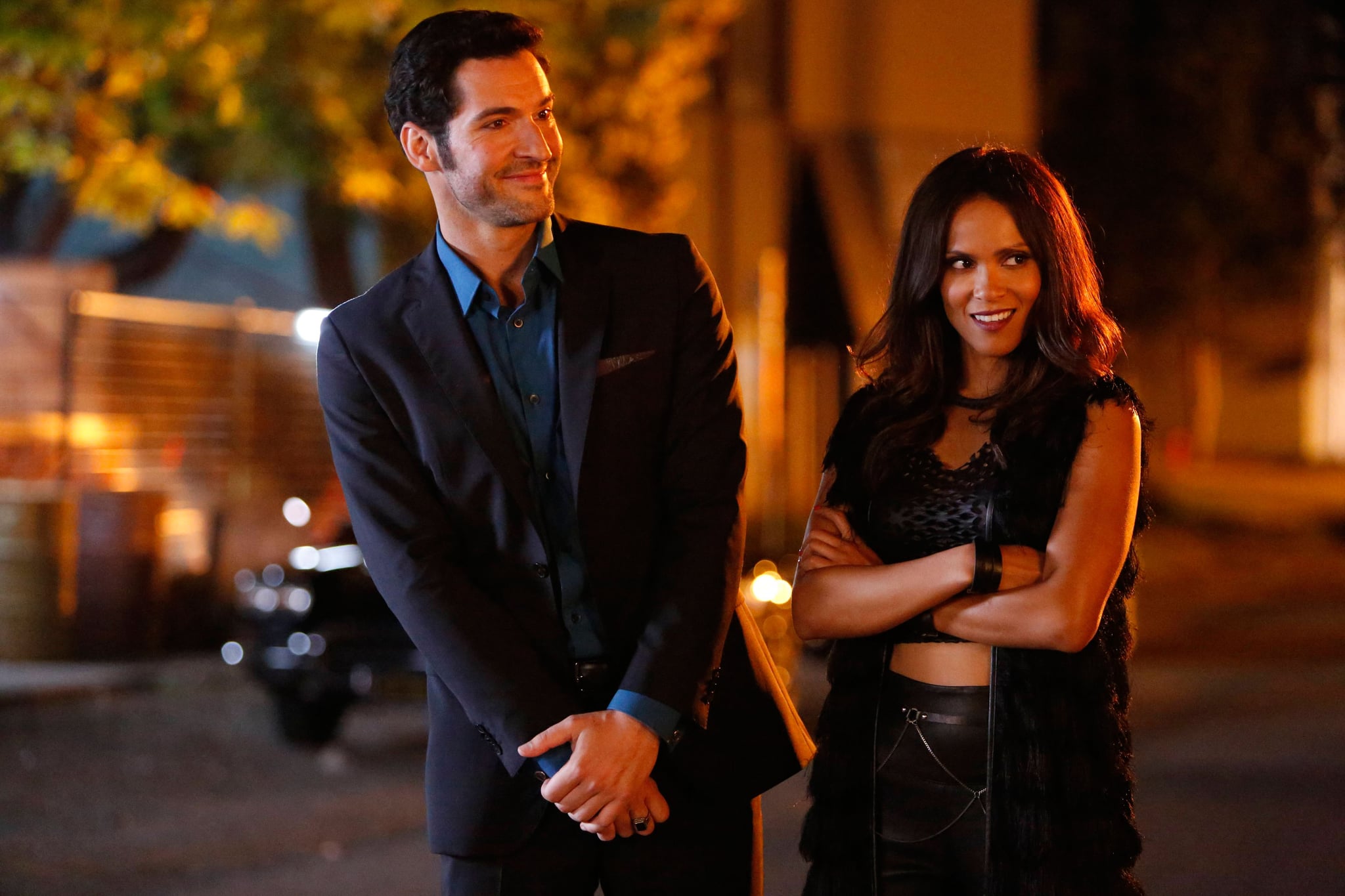 LUCIFER, l-r: Tom Ellis, Lesley-Ann Brandt in 'Lucifer, Stay, Good Devil' (Season 1, Episode 2, aired February 1, 2016). ph: Bettina Strauss/Fox/courtesy Everett Collection