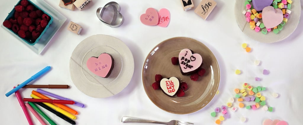 Conversation Heart Chocolate Cakes Recipe