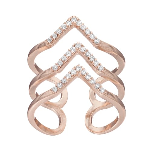 LC Lauren Conrad 3-Row Chevron Open Ring