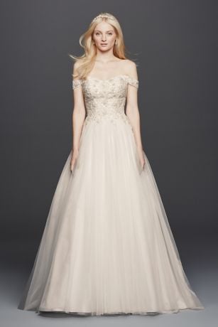 Oleg Cassini Off-the-Shoulder Dress