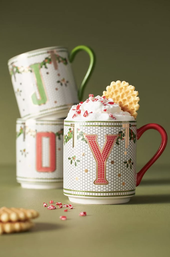 Anthropologie's Holiday Monogram Mug