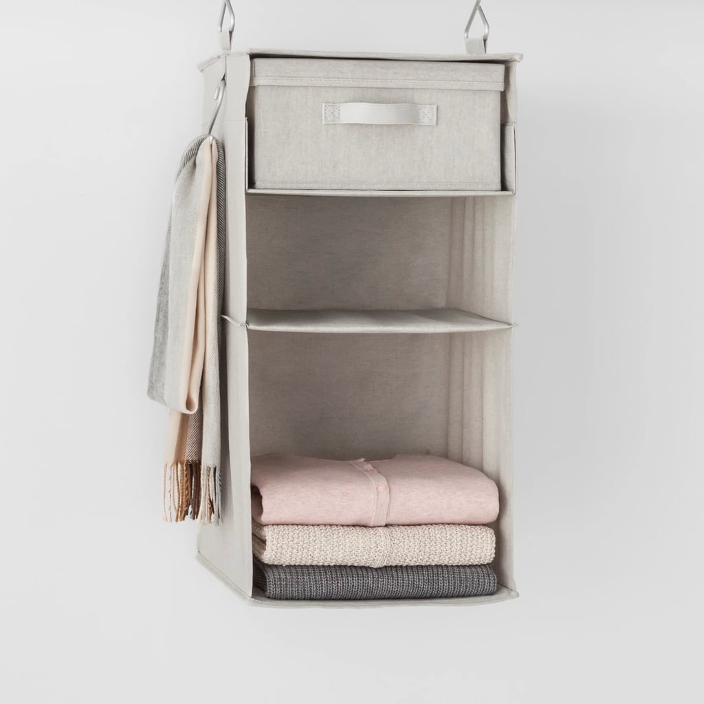 Three Shelf Hanging Fabric Storage Organizer in Light Gray Best