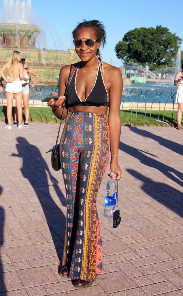 When these are your comfortable pants, you know you've got serious street style. These stretchy flares were a rare find at the festival.