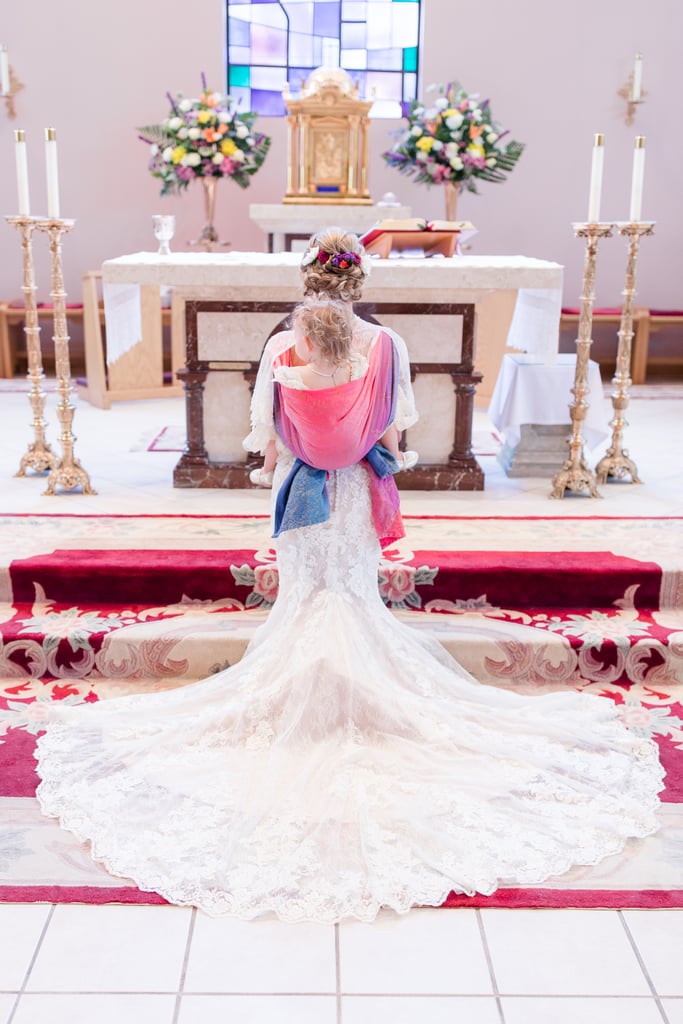 Photos of a Bride Wears Toddler During Her Wedding