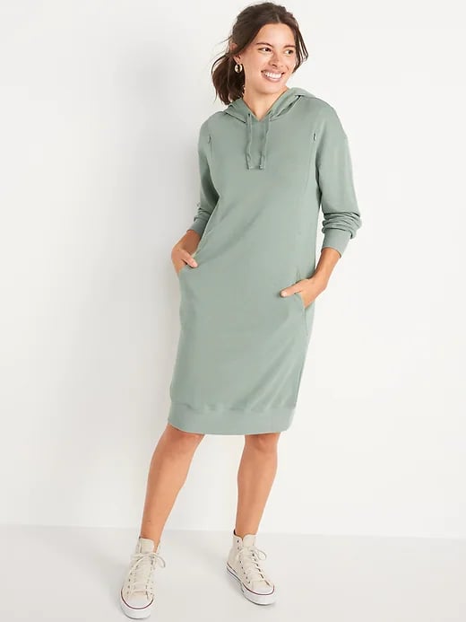 Old Navy Maternity Hooded Mini Sweatshirt Nursing Shift Dress