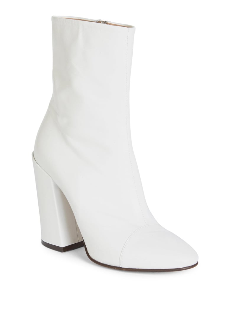 Dries Van Noten Leather Cap Toe Block Heel Booties