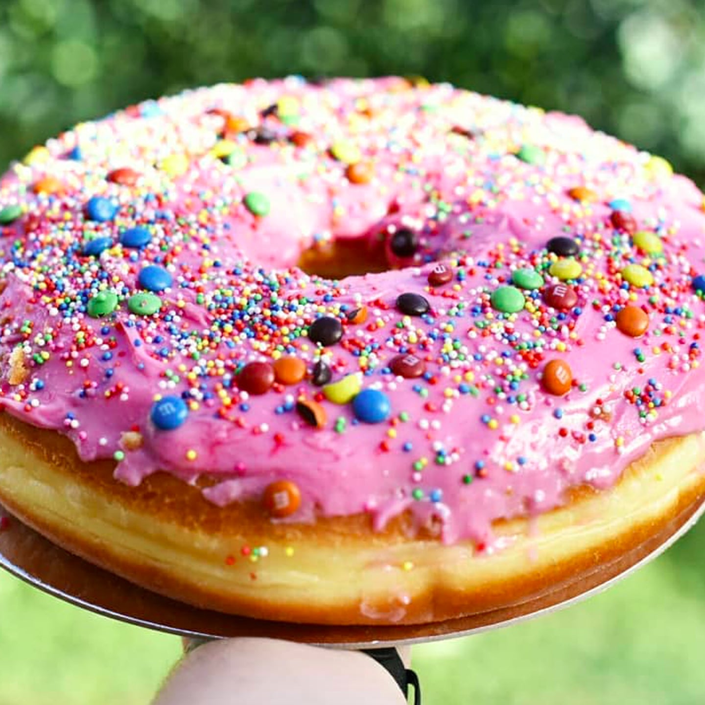 Costco Giant Pink Icing Doughnut With M&M's | POPSUGAR Food