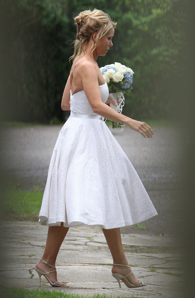Cheryl wore her hair up and donned a strapless white gown for her and Robert's nuptials.
