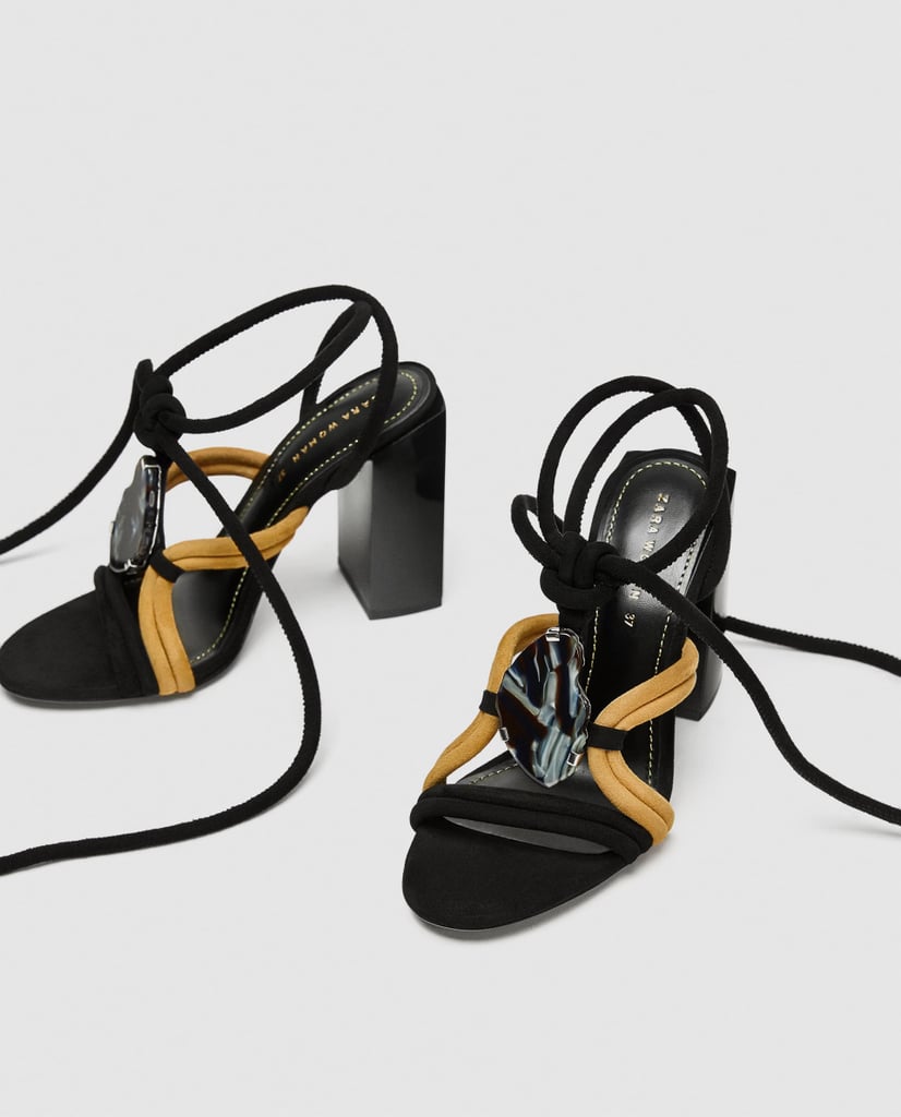 Zara Leather Sandals With Stone