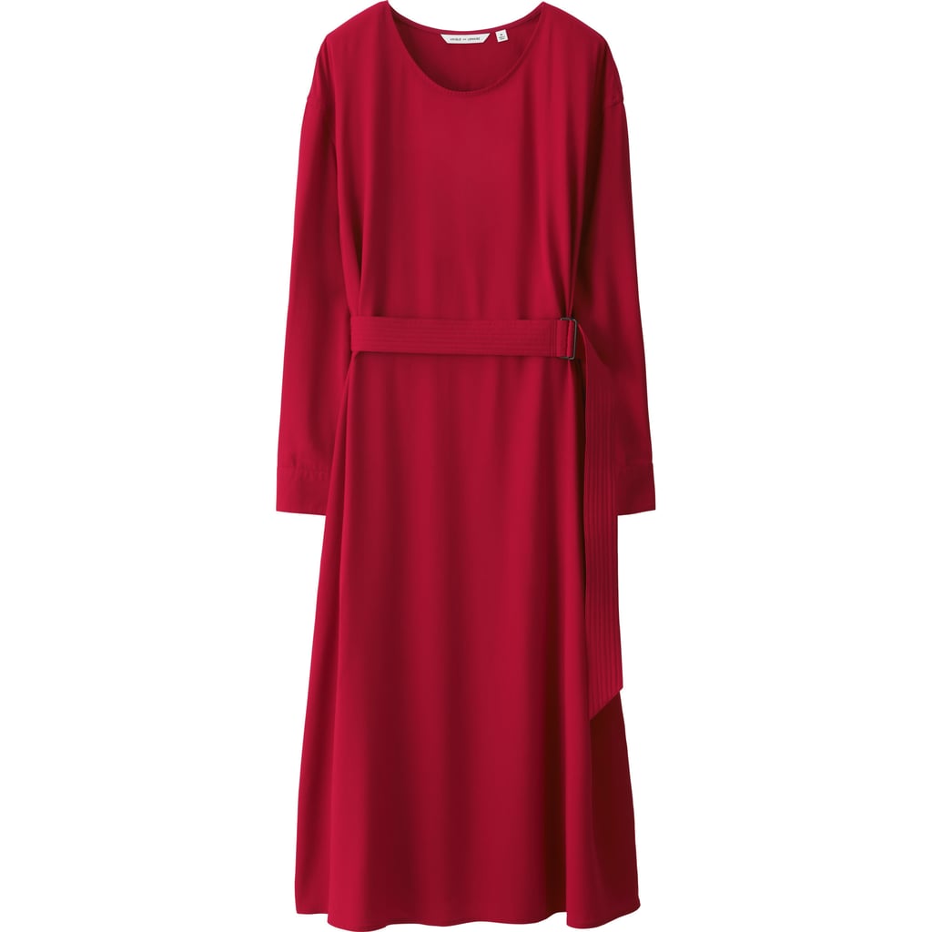 Rayon Belted Long Sleeve Dress ($60)