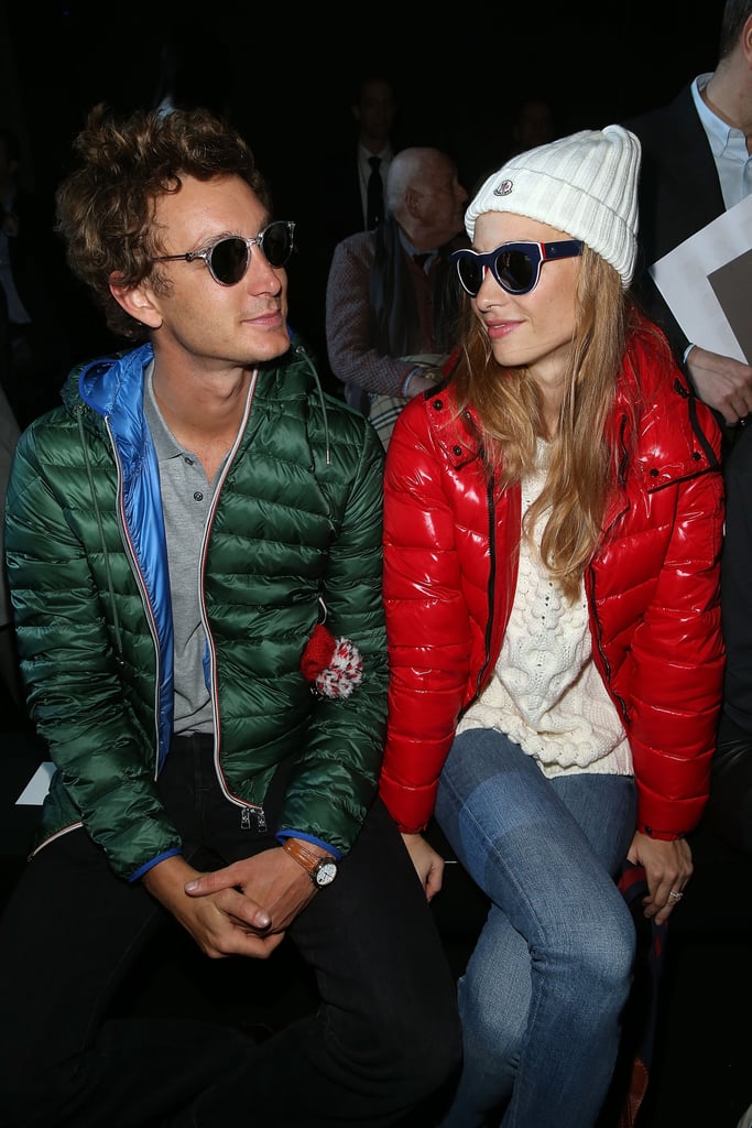 Pierre and Beatrice kept warm at Paris Fashion Week in March 2015.