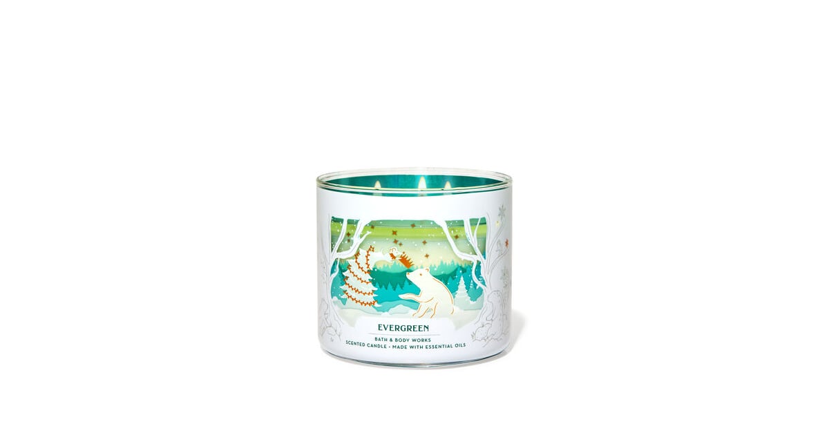 Evergreen ThreeWick Candle Bath & Body Works Holiday Candles 2020