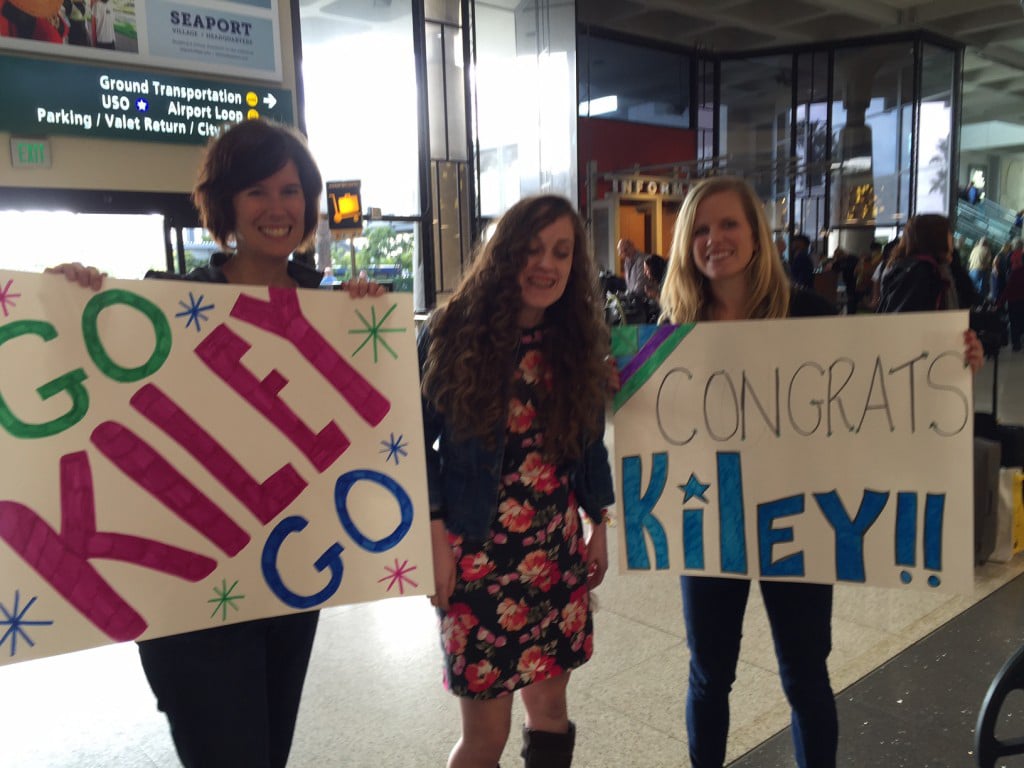 Kiley met with Women's Running editors (pictured here) in San Diego on Nov. 9 for her cover shoot — and was gifted a new running wardrobe.
