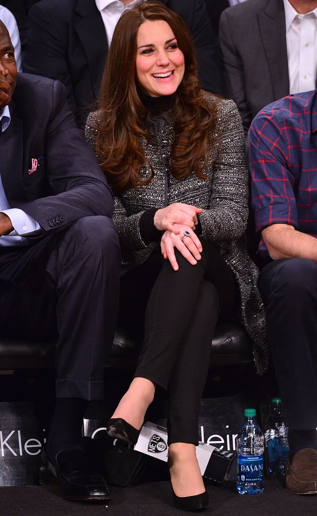 Kate Middleton wearing J. Crew jeans at the Brooklyn Nets game in 2014.