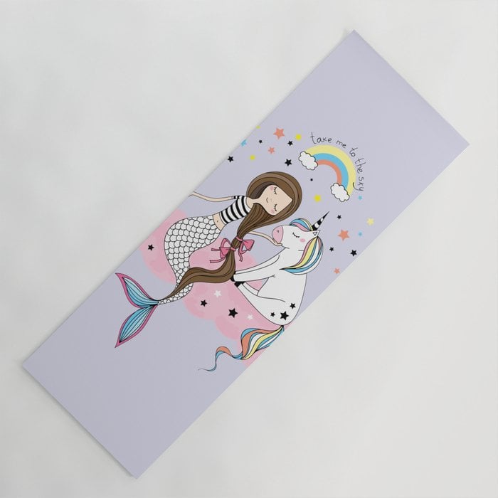 QHY Cartoon Cute Unicorn Yoga Mat Non Slip Hot Yoga Mat,Eco