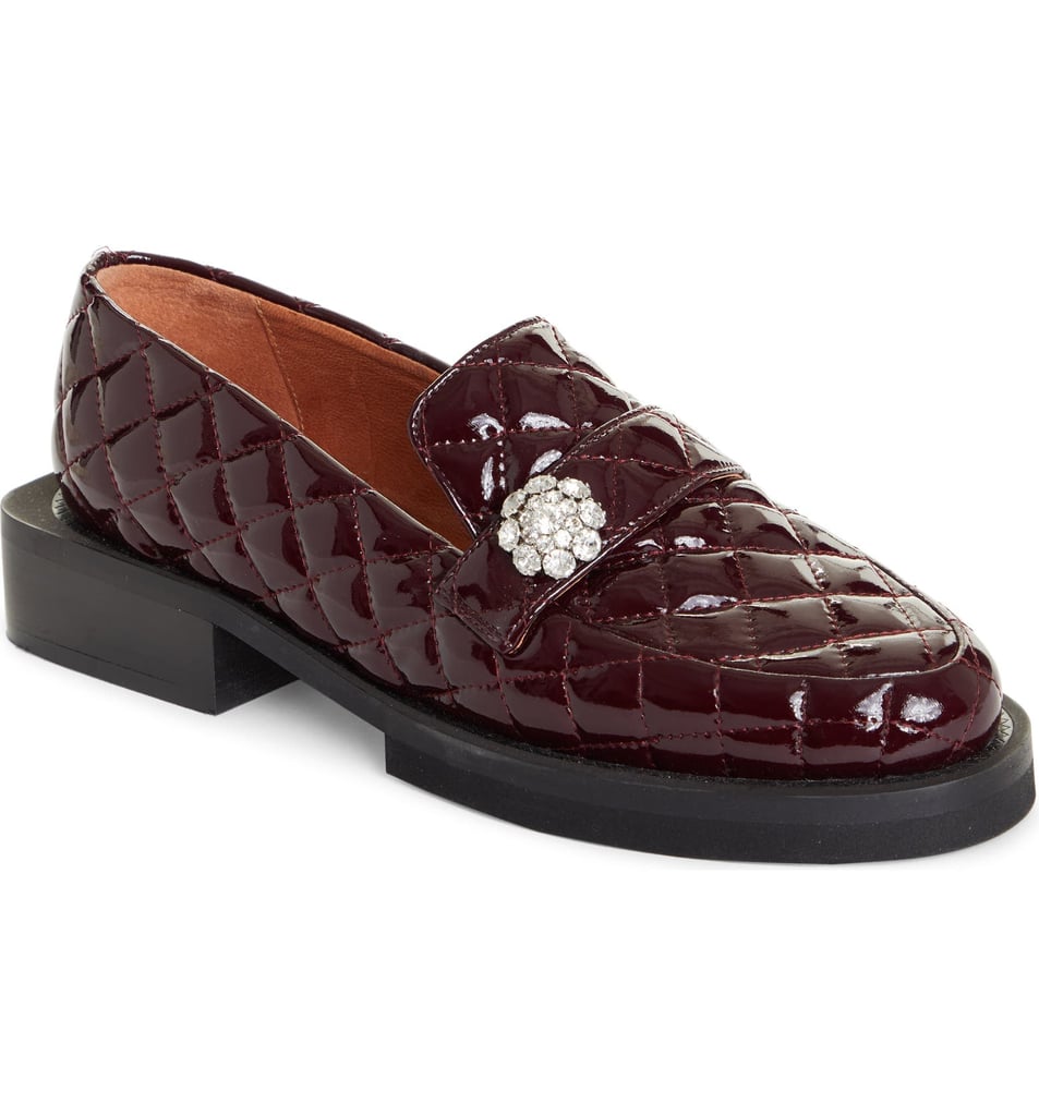 Ganni Quilted Patent Loafers