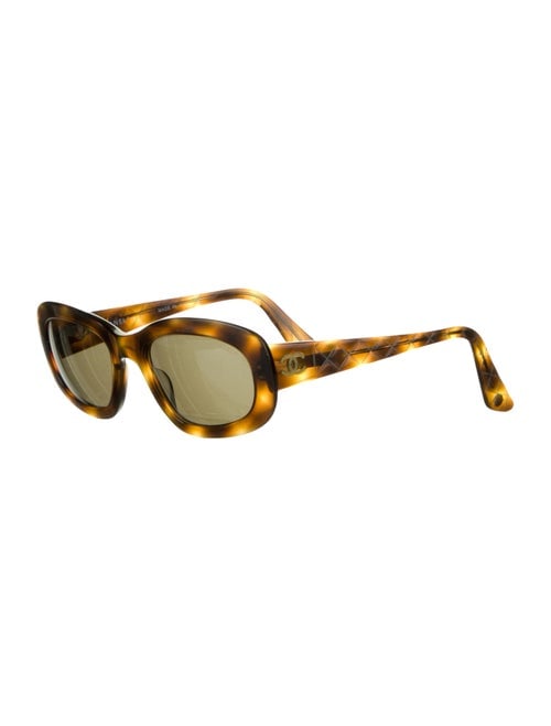 CHANEL Vintage Tortoiseshell Quilted Sunglasses