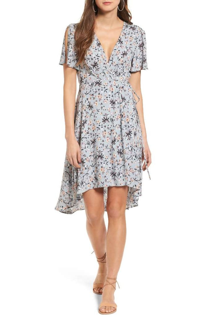 Astr The Label Adeline Floral Print Wrap Dress