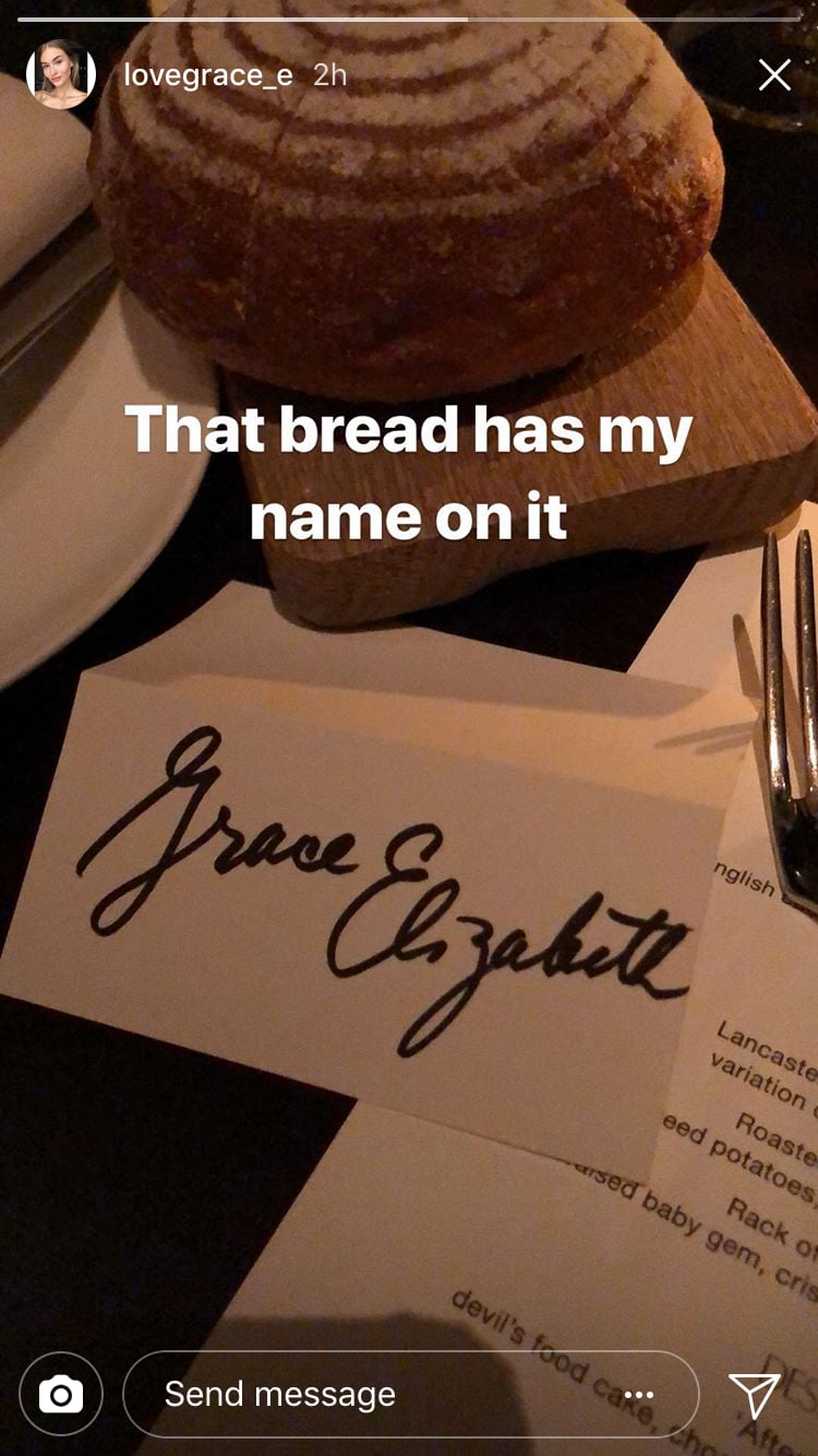 Grace Elizabeth Was Into the Food at NYFW Parties