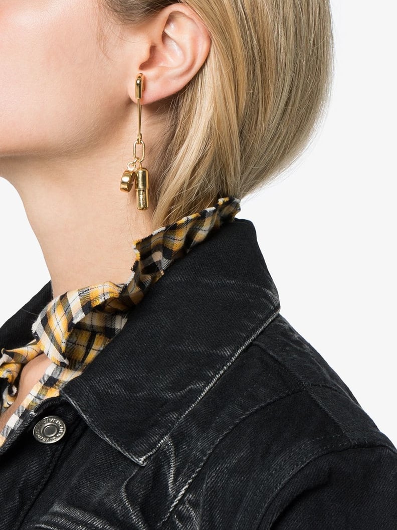 Ambush Gold Metallic Pill Charm Single Earring