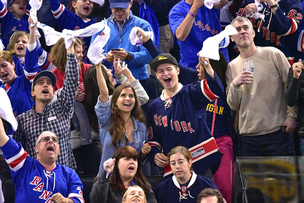 Ansel Elgort Kisses Girlfriend at Hockey Game | Pictures