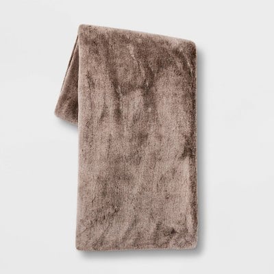 Threshold 50"x60" Faux Rabbit Fur Throw Blanket