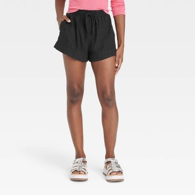 Universal Thread High-Rise Linen Pull-On Shorts