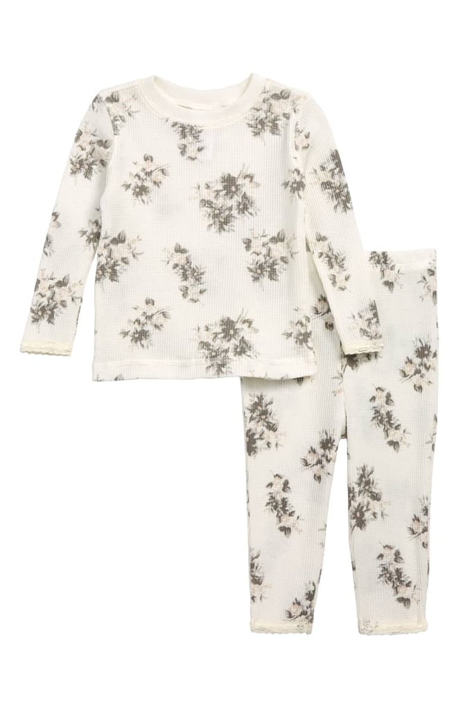 Something Navy Floral Thermal Pajamas For Baby