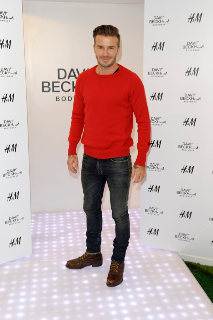 David Beckham at his H&M bodywear launch.