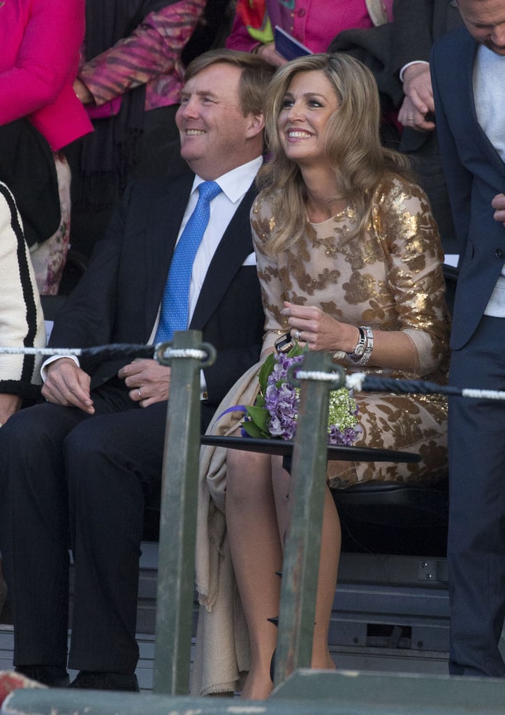 Queen Maxima Gold Natan Dress at Liberation Day Concert 2016